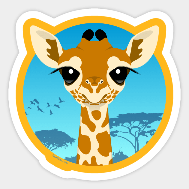 Baby giraffe Sticker by tuditees